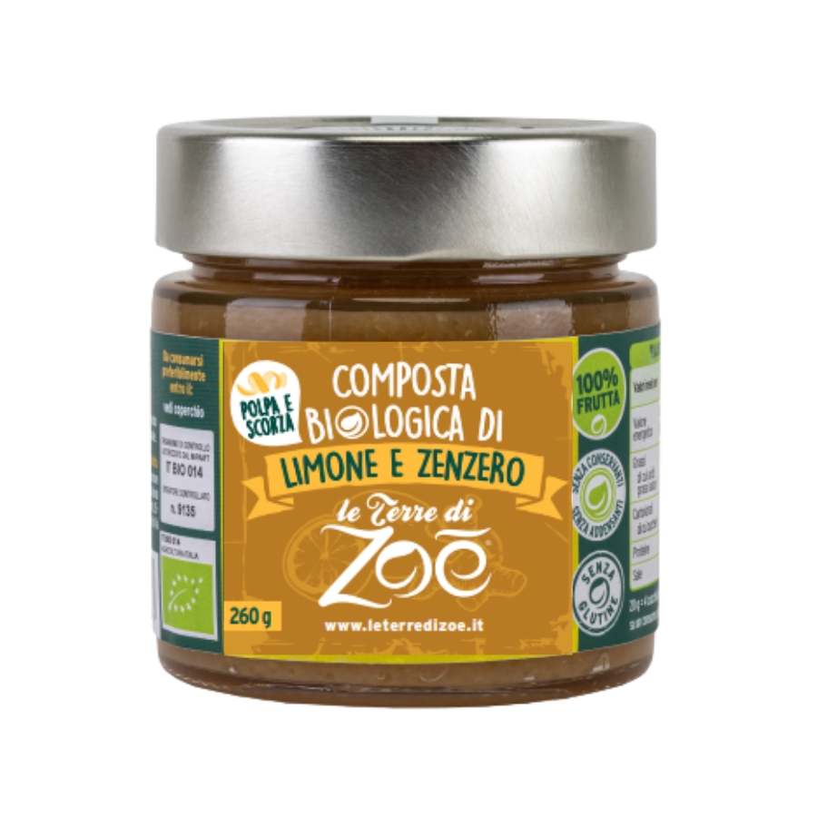 Italian Lemon  and Ginger Organic Compotes Le terre di zoè